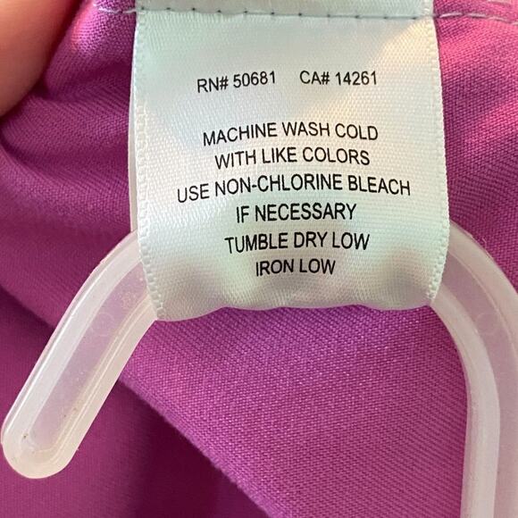 Greys Anatomy Scrub Top XS Womens Pocket Modern Fit Mock Wrap Soft Comfort - Picture 6 of 9